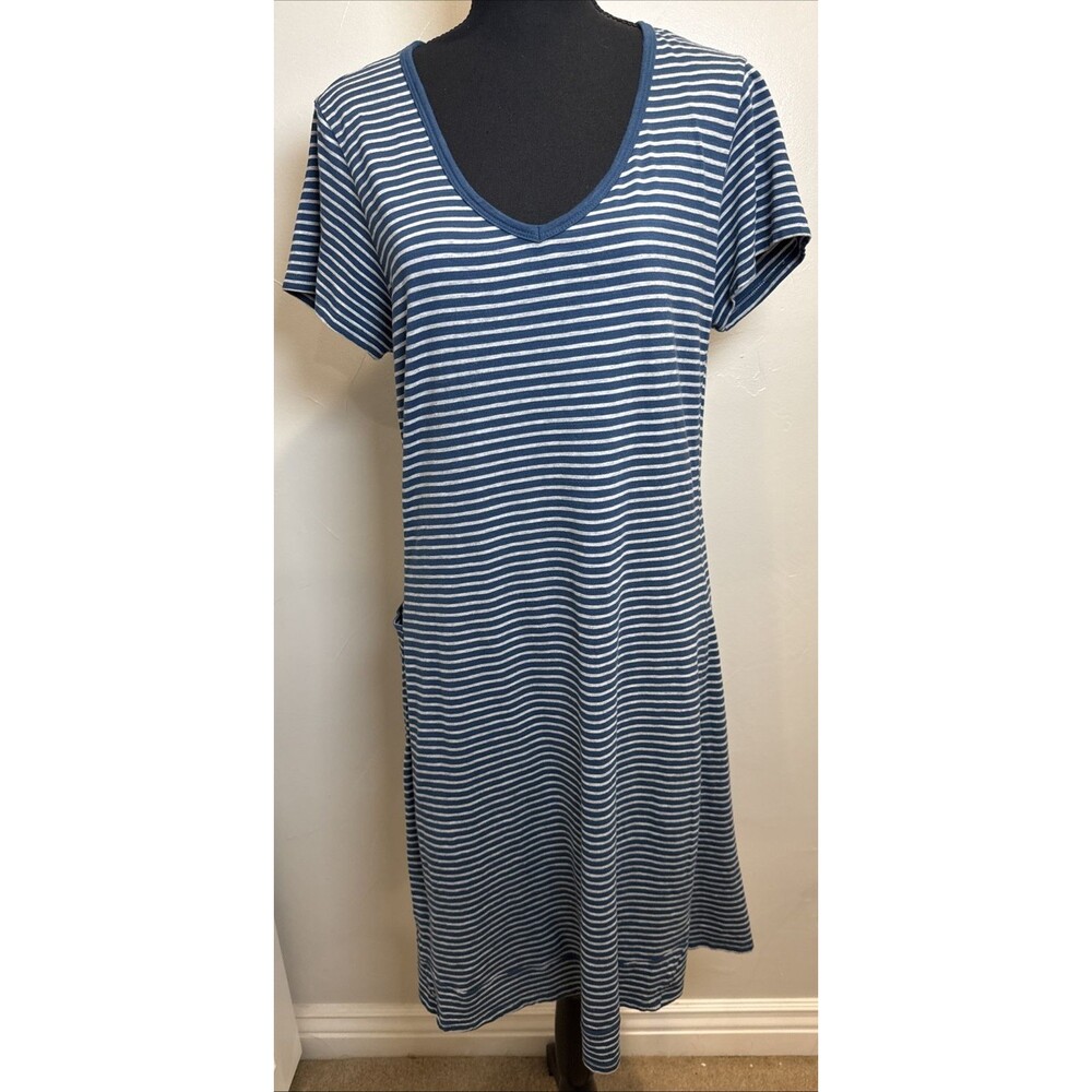 Toad and Co Marley SS Dress Striped Women's Size Large Granola Outdoor Organic